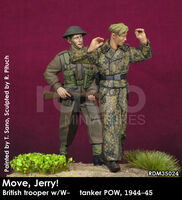 Move, Jerry! British trooper w/W-SS tanker POW, 1944-45