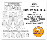 HUGHES 500 / MH-6 with MOTORCYCLE ACADEMY/ MODELIST + masks for disks and wheels - Image 1
