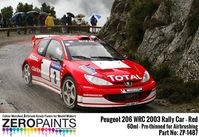 1487 Peugeot 206 WRC 2003 Rally Red Matt