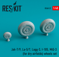 Jak-7/9, La-5/7, Lagg-3, I-185, Mig-3  (for dry airfields) wheels set
