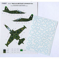 Masks for clover camouflage of Su-25UB Blue 60, Ukrainian Air Forces