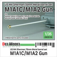 US M4 Sherman 76mm Metal Barrel Set - M1A1C/M1A2 Gun (For Asuka(Taska)/Academy/Tamiya/Zvezda/DML)